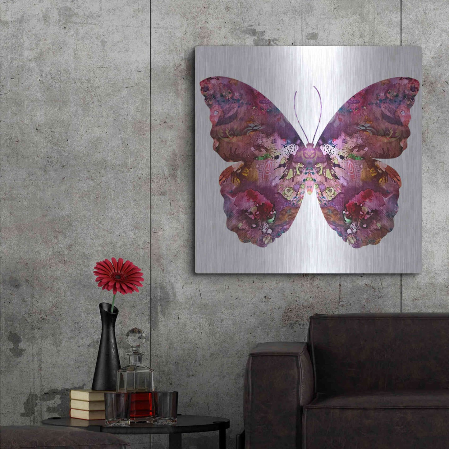 Luxe Metal Art 'Cinematic Butterfly' by Dean Russo, Metal Wall Art,36x36