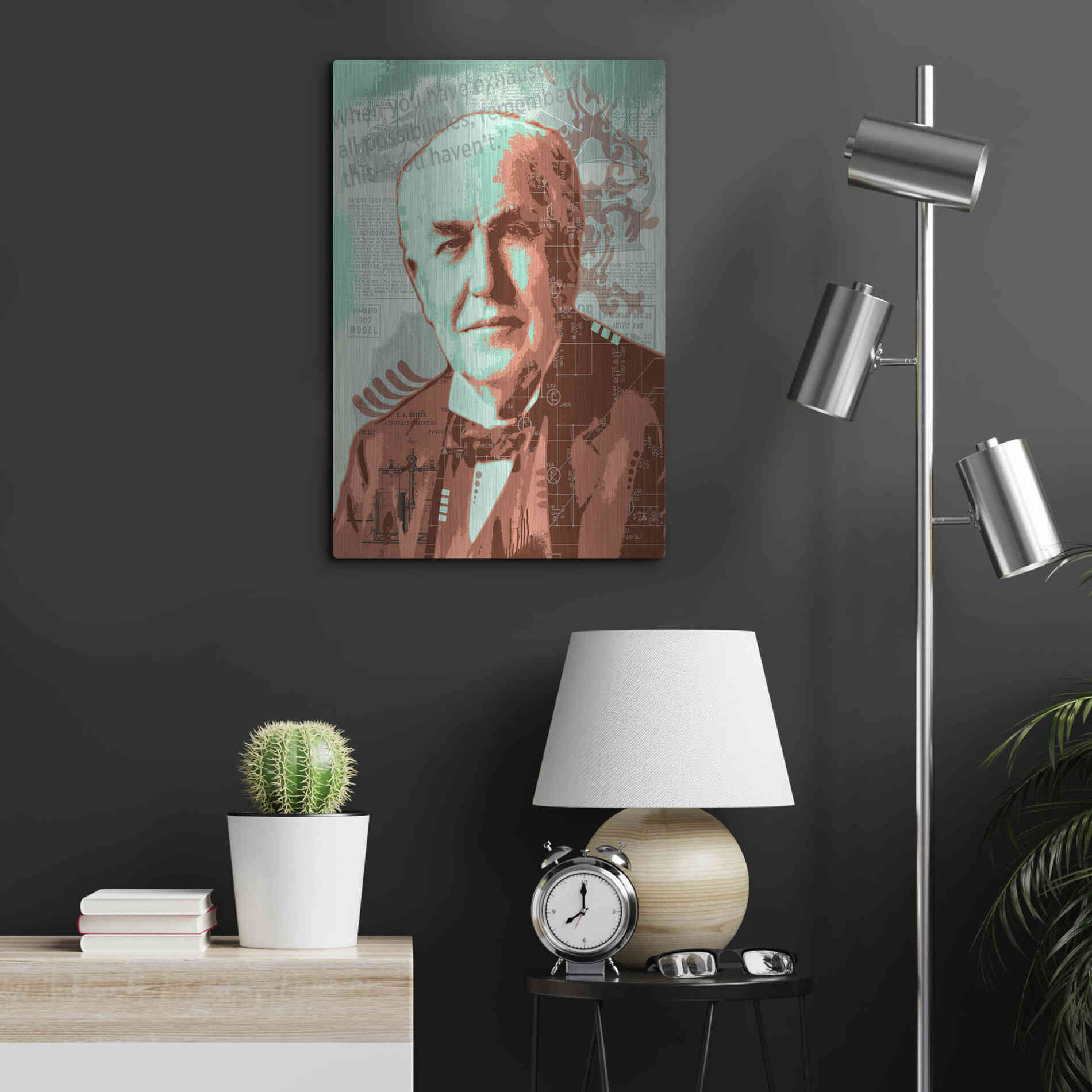 Luxe Metal Art 'Edison' by Dean Russo, Metal Wall Art,16x24