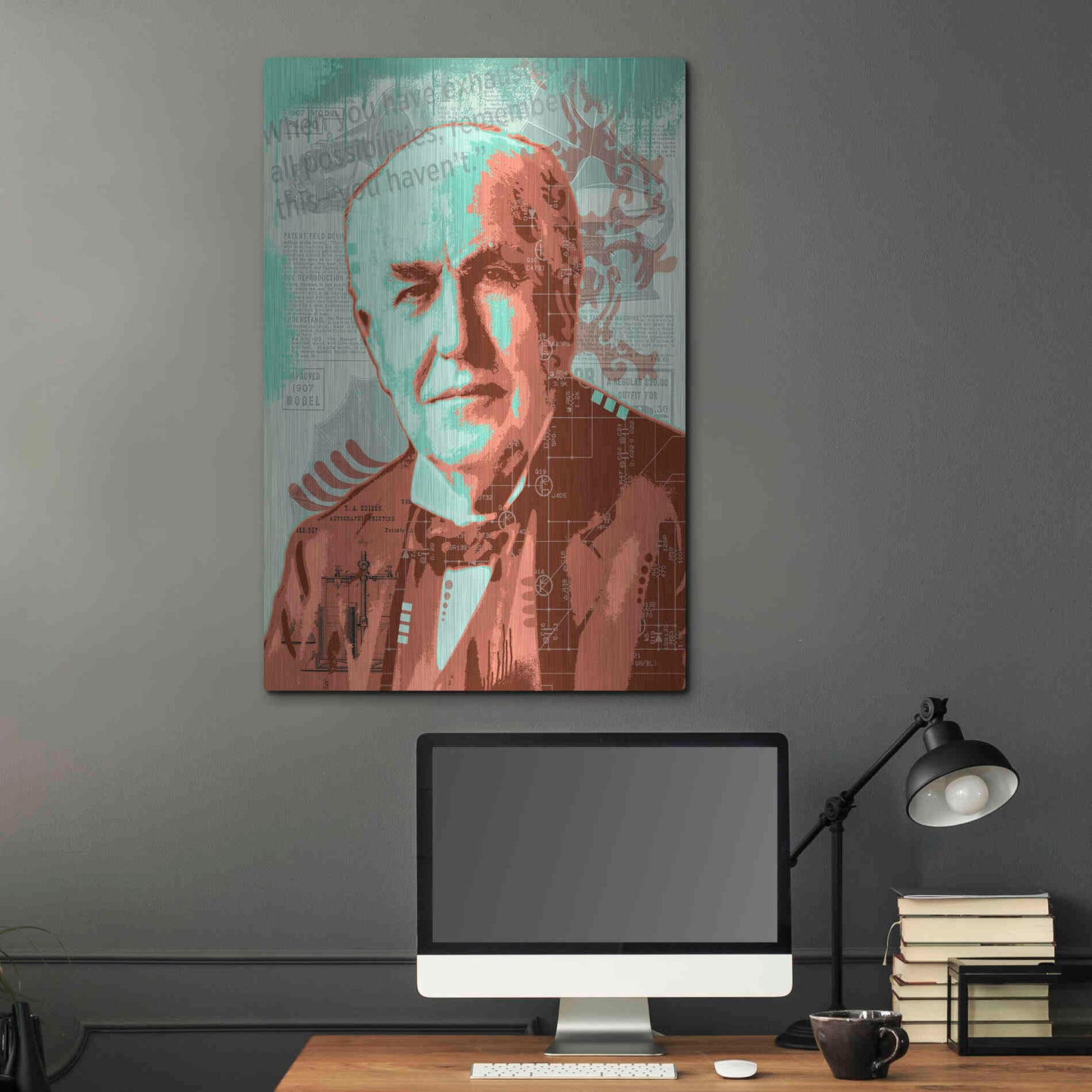 Luxe Metal Art 'Edison' by Dean Russo, Metal Wall Art,24x36