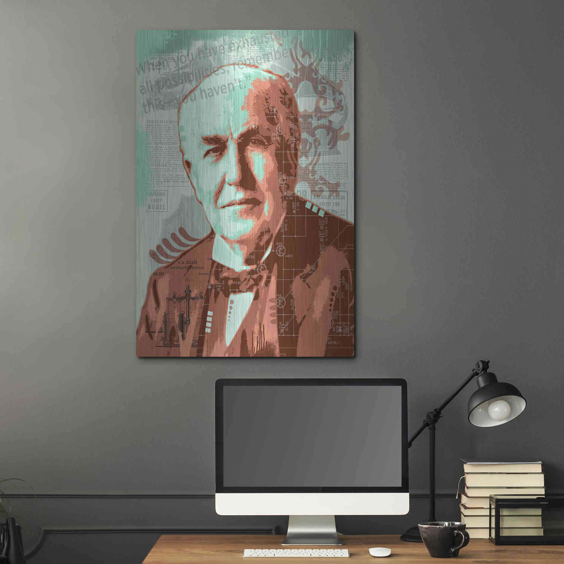 Luxe Metal Art 'Edison' by Dean Russo, Metal Wall Art,24x36