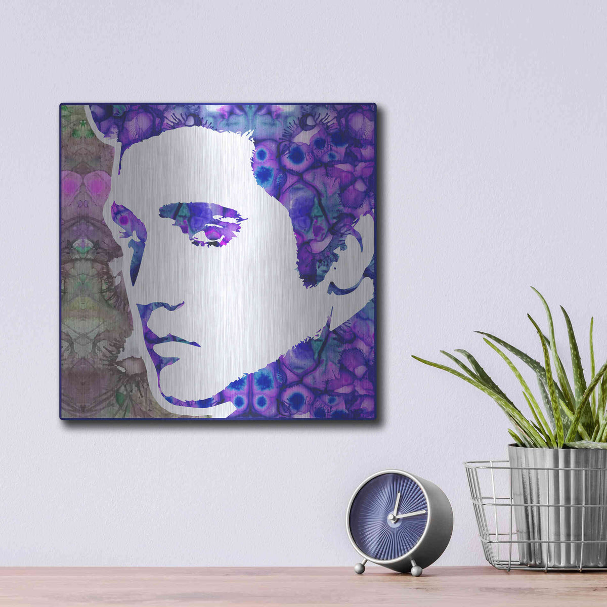 Luxe Metal Art 'Elvis 6' by Dean Russo, Metal Wall Art,12x12