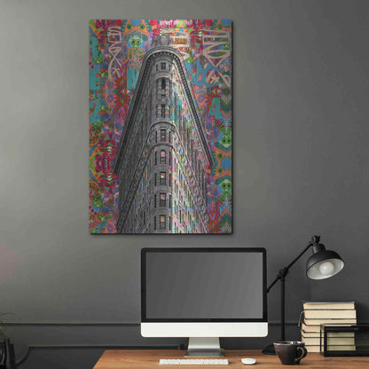 Luxe Metal Art 'Flatiron' by Dean Russo, Metal Wall Art,24x36