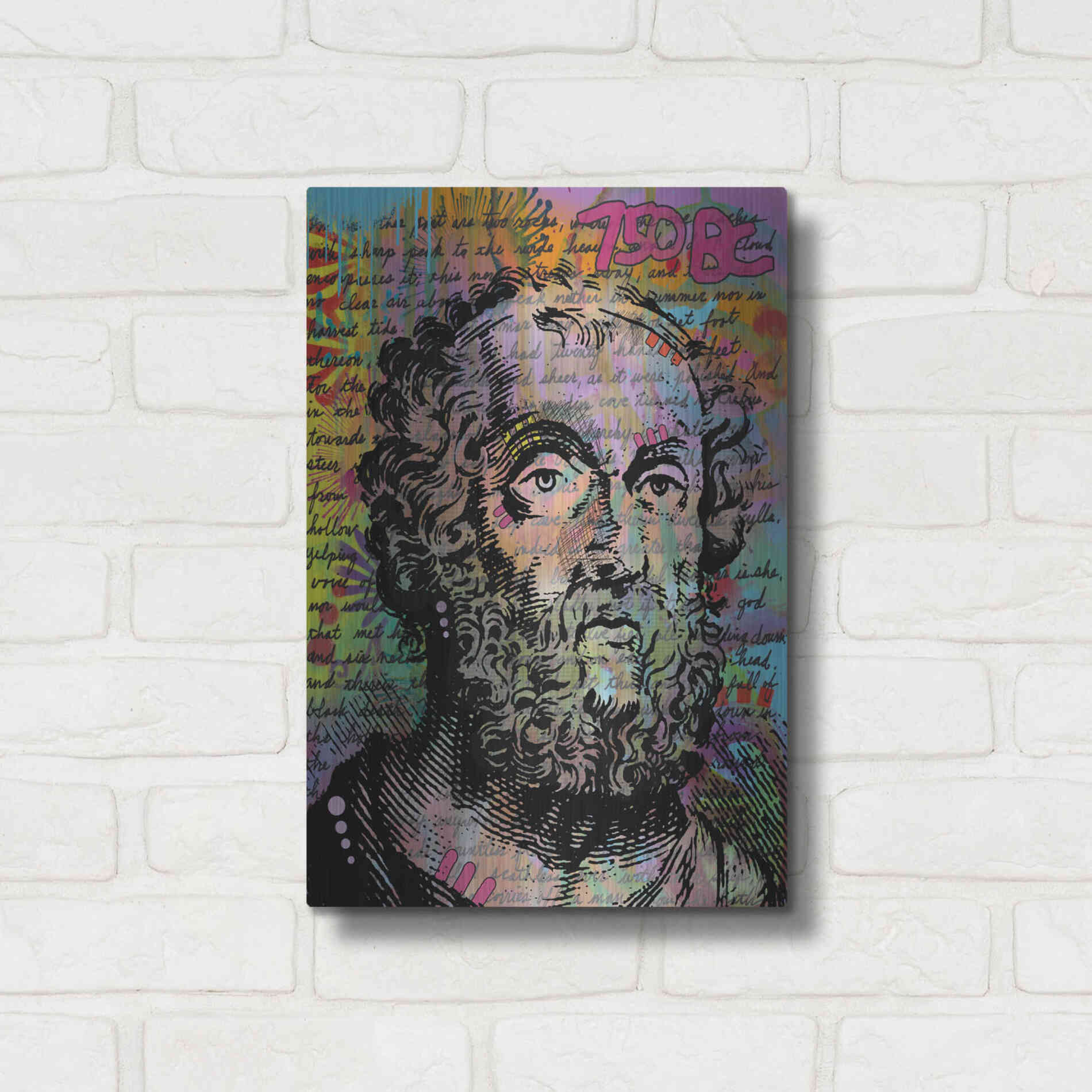 Luxe Metal Art 'Homer' by Dean Russo, Metal Wall Art,12x16