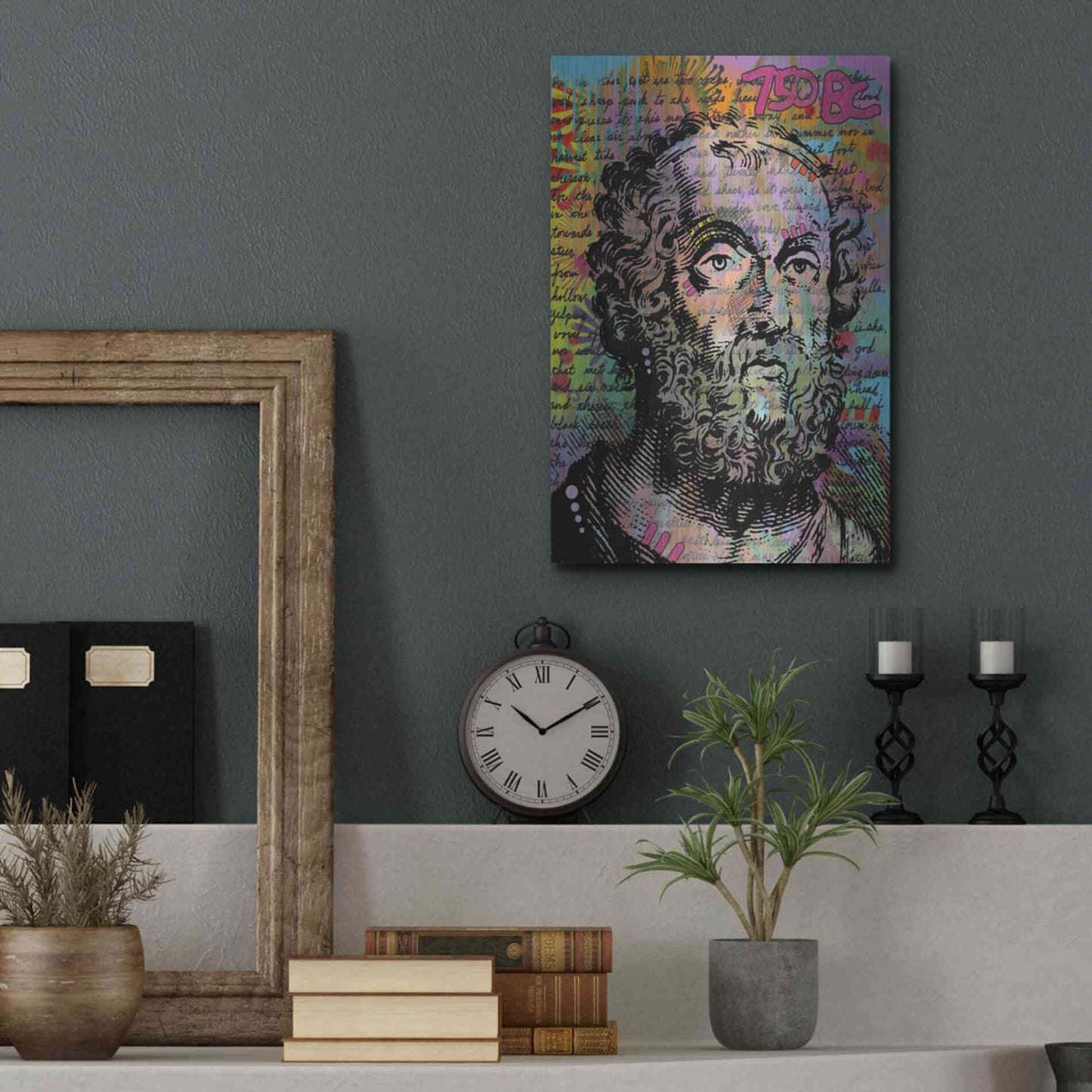 Luxe Metal Art 'Homer' by Dean Russo, Metal Wall Art,12x16