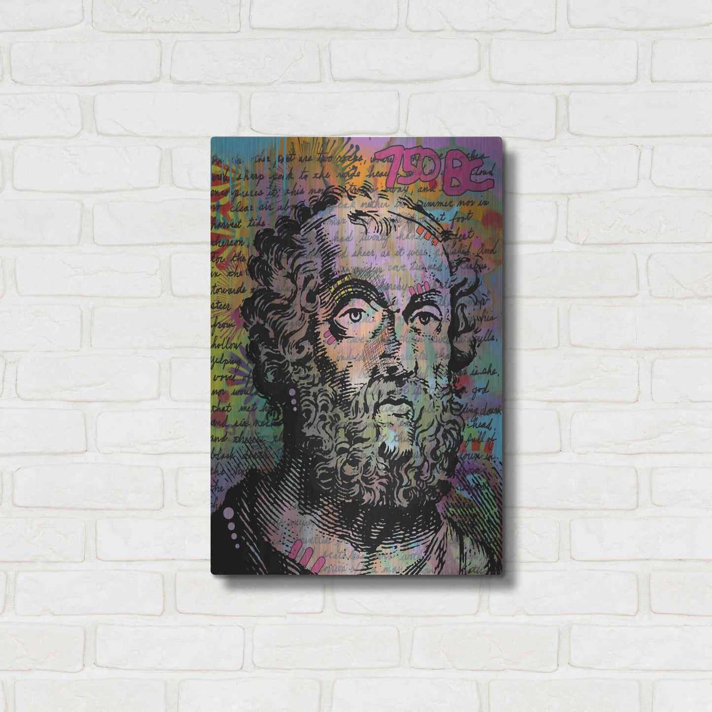 Luxe Metal Art 'Homer' by Dean Russo, Metal Wall Art,16x24