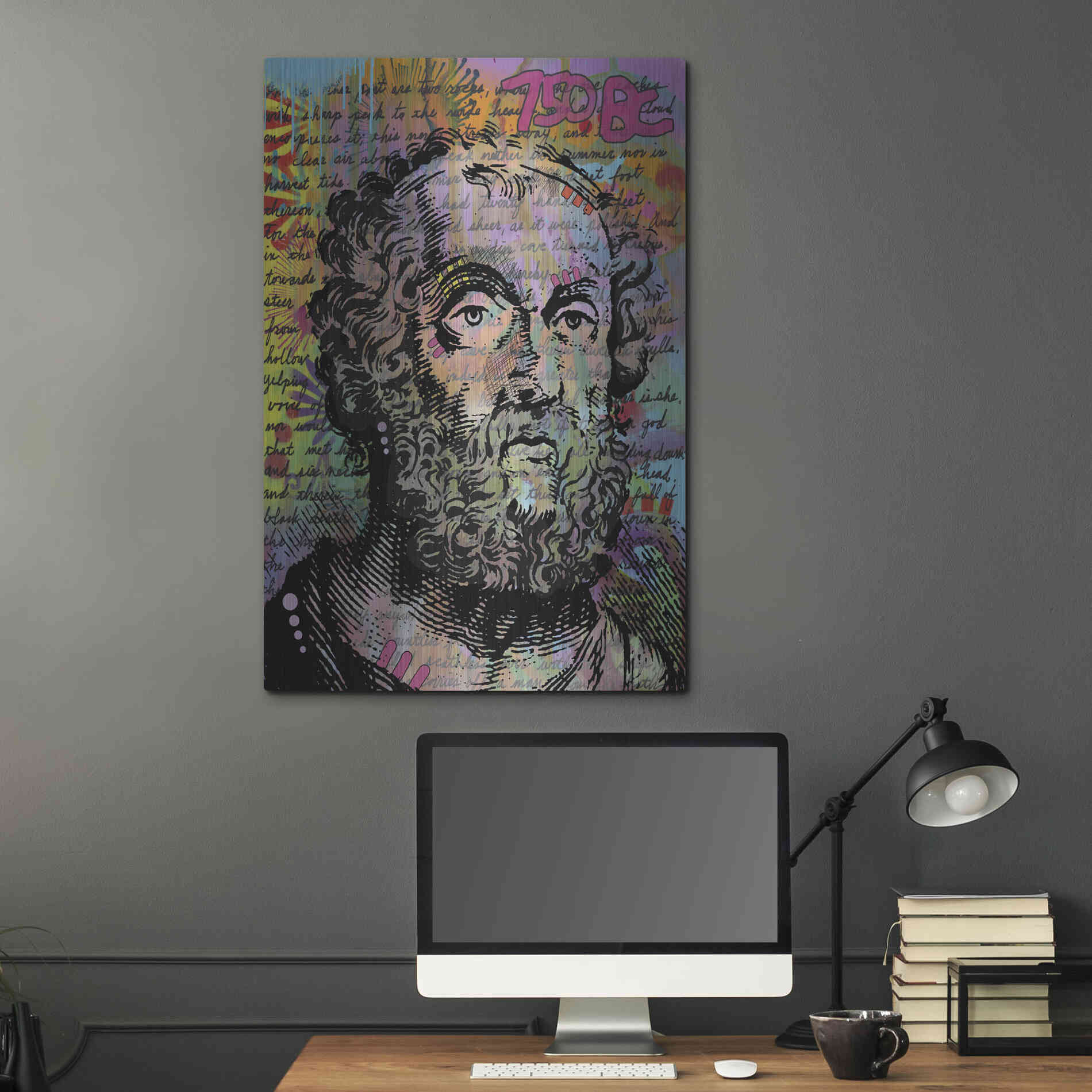 Luxe Metal Art 'Homer' by Dean Russo, Metal Wall Art,24x36