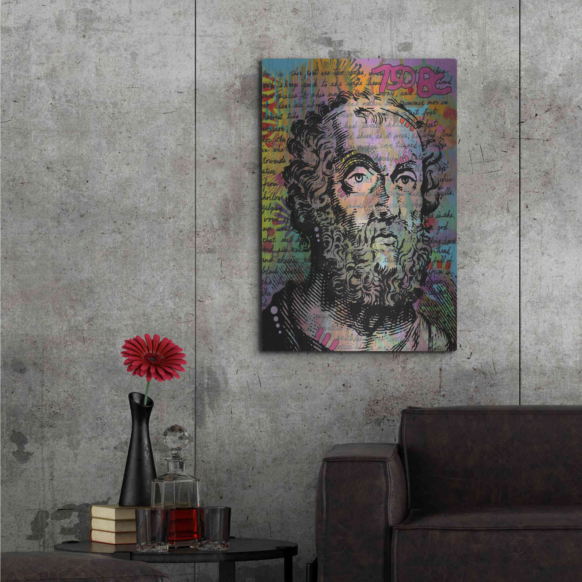 Luxe Metal Art 'Homer' by Dean Russo, Metal Wall Art,24x36