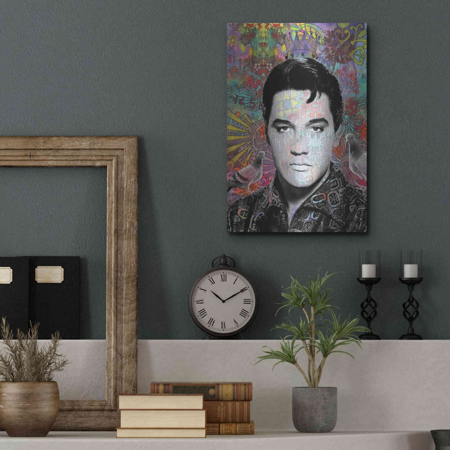 Luxe Metal Art 'King Elvis' by Dean Russo, Metal Wall Art,12x16