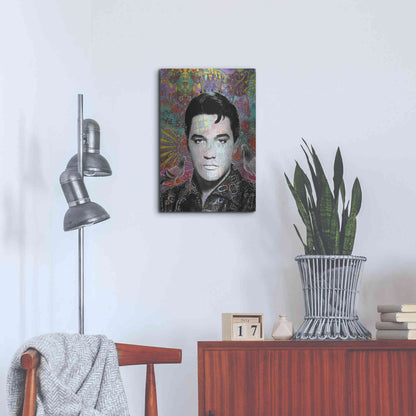 Luxe Metal Art 'King Elvis' by Dean Russo, Metal Wall Art,16x24