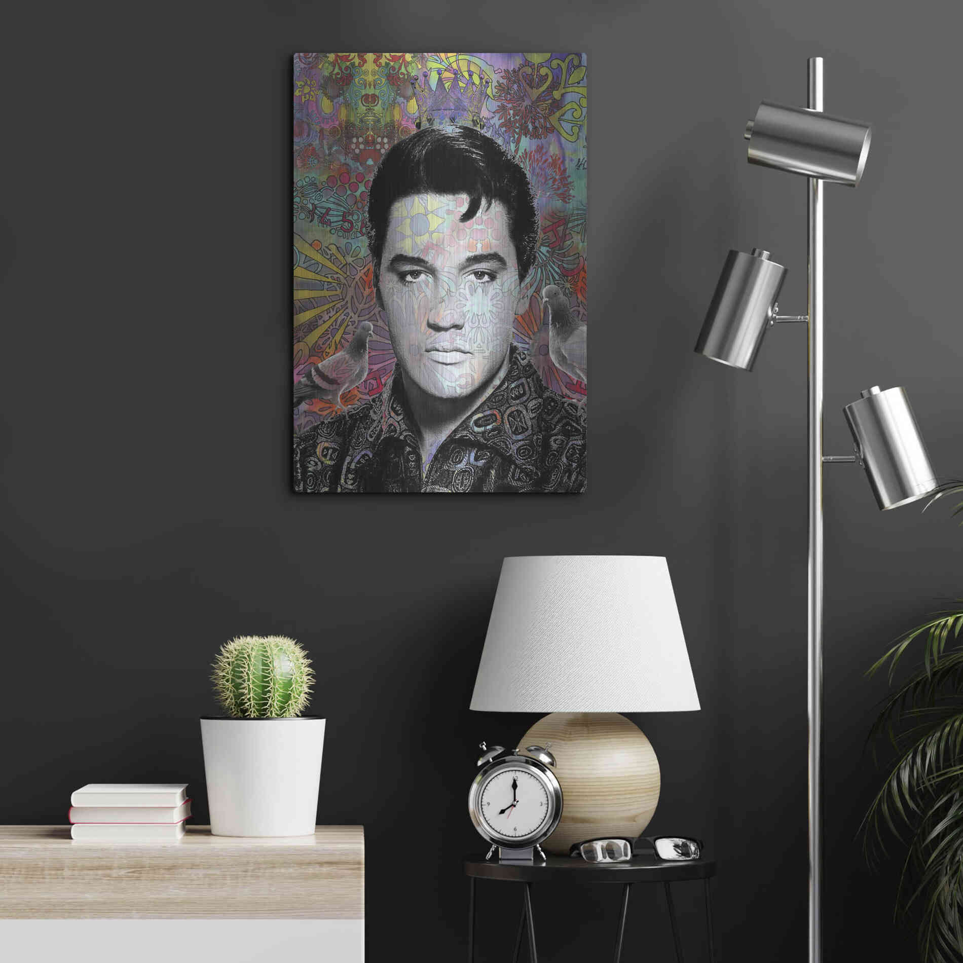 Luxe Metal Art 'King Elvis' by Dean Russo, Metal Wall Art,16x24