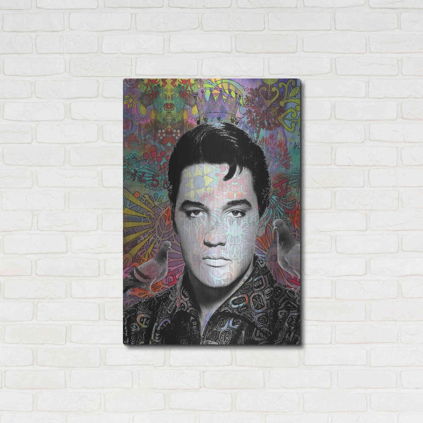 Luxe Metal Art 'King Elvis' by Dean Russo, Metal Wall Art,24x36