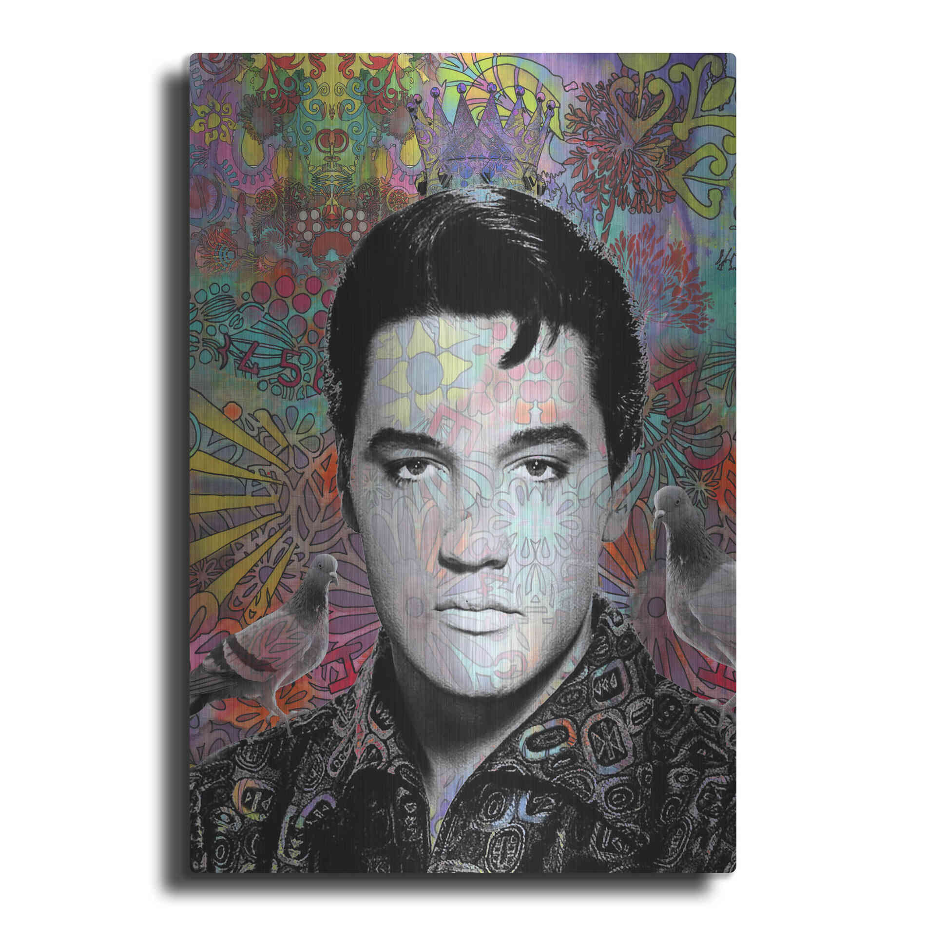 Luxe Metal Art 'King Elvis' by Dean Russo, Metal Wall Art