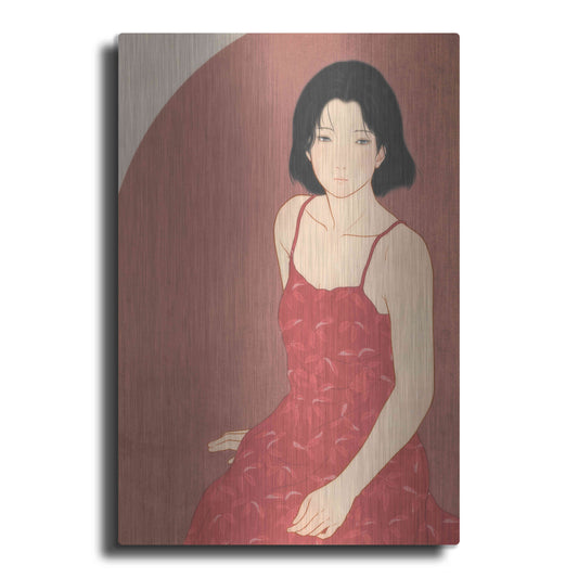 'A Woman in a Red Dress' by Sai Tamiya, Metal Wall Art