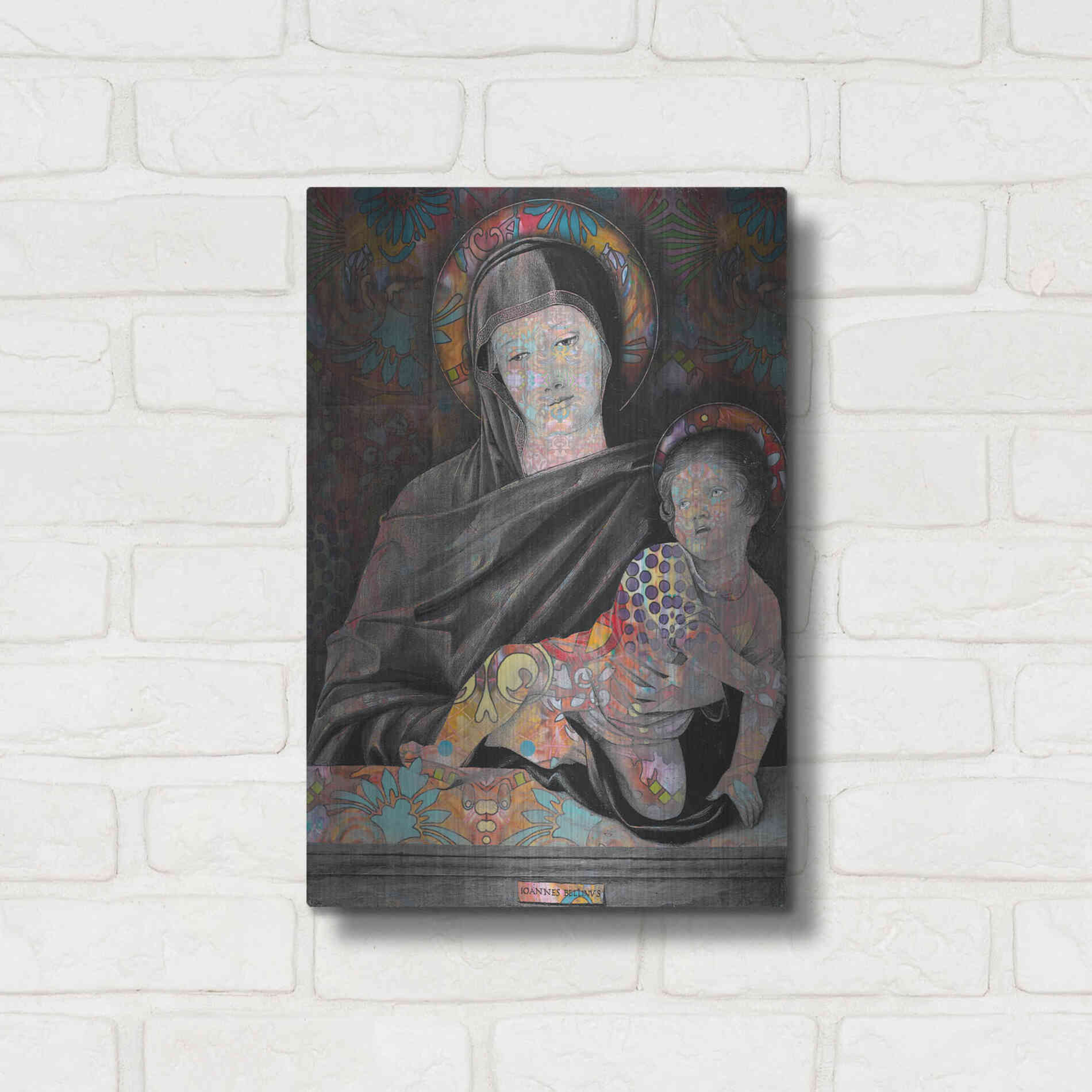 Luxe Metal Art 'Madonna And Child' by Dean Russo, Metal Wall Art,12x16