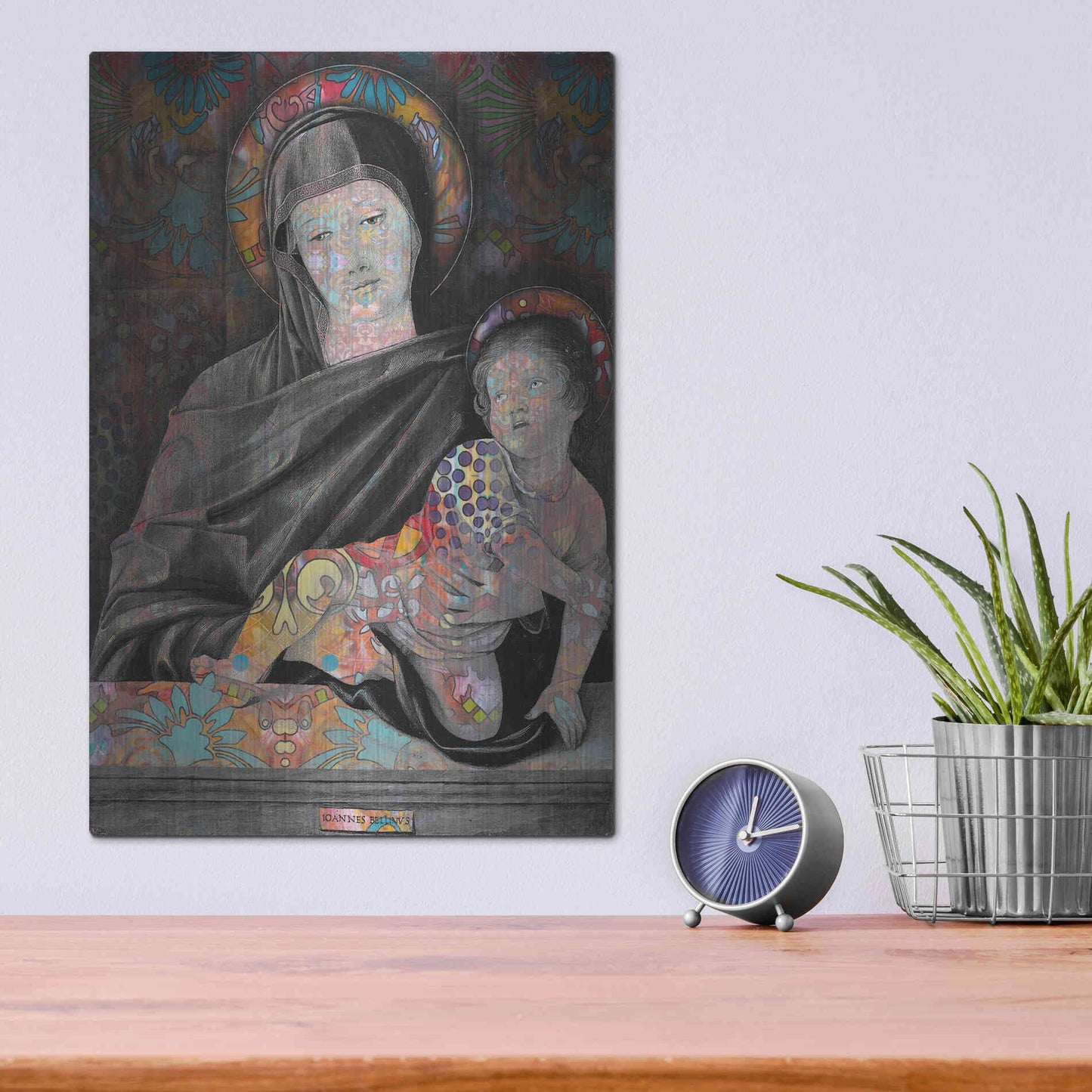 Luxe Metal Art 'Madonna And Child' by Dean Russo, Metal Wall Art,12x16