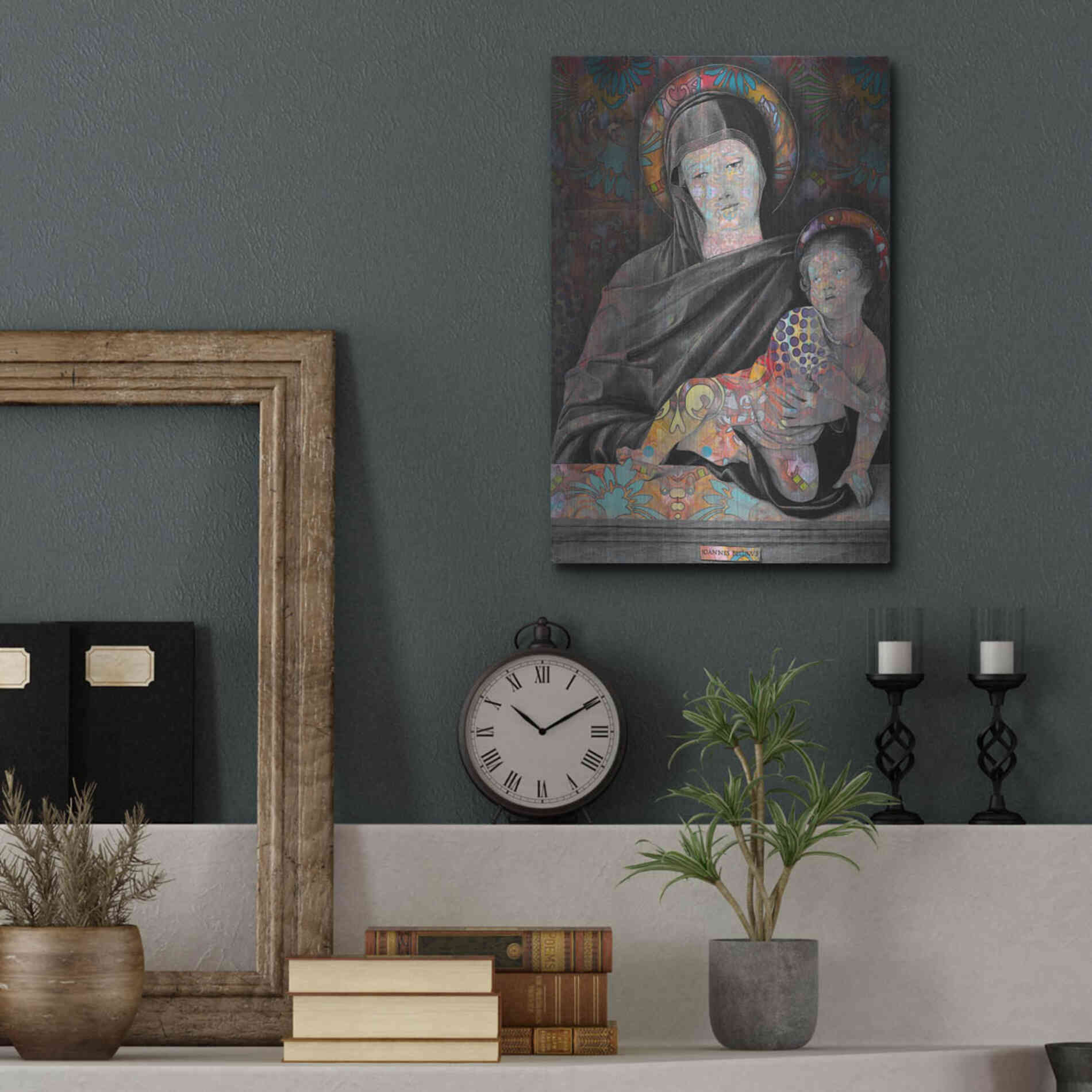 Luxe Metal Art 'Madonna And Child' by Dean Russo, Metal Wall Art,12x16