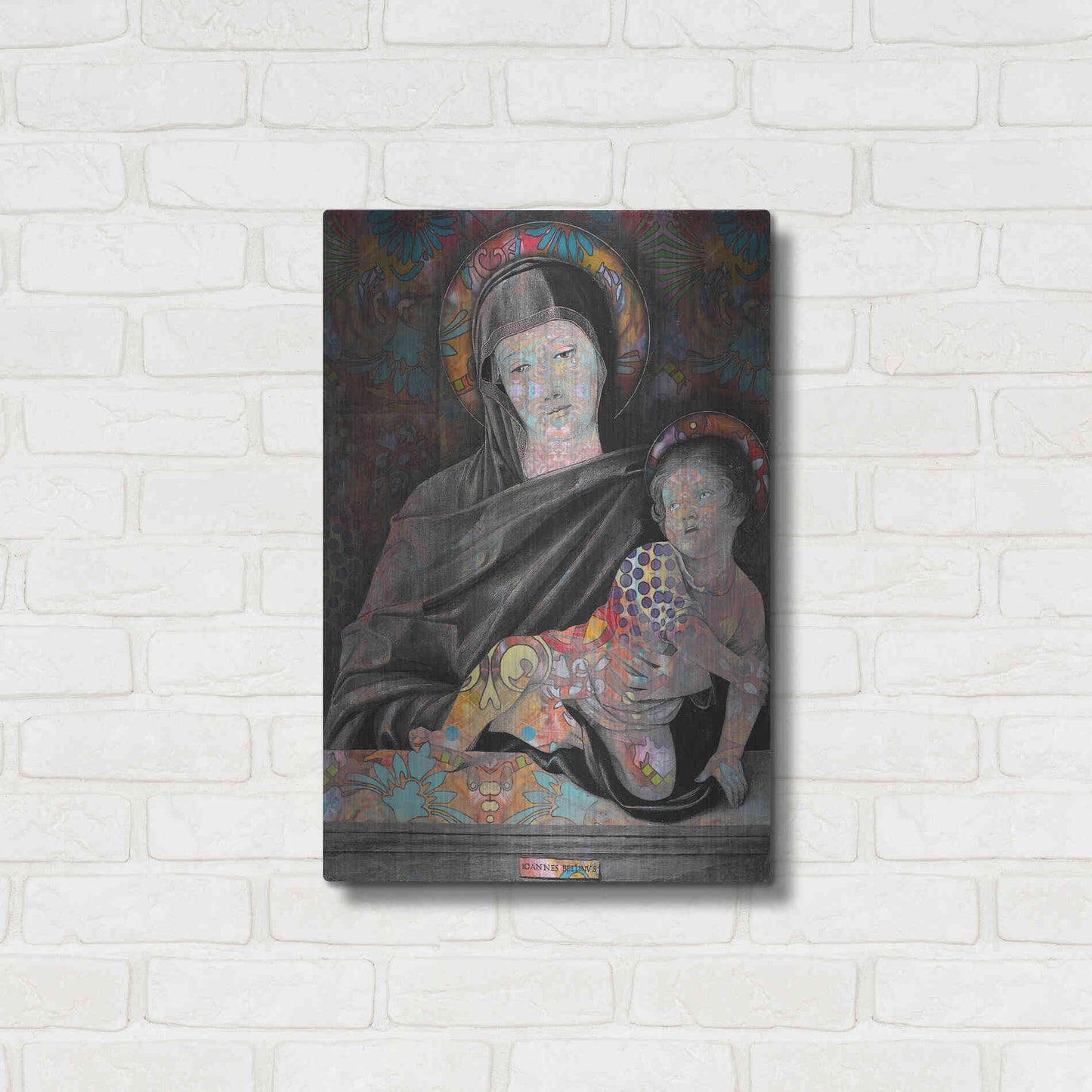 Luxe Metal Art 'Madonna And Child' by Dean Russo, Metal Wall Art,16x24