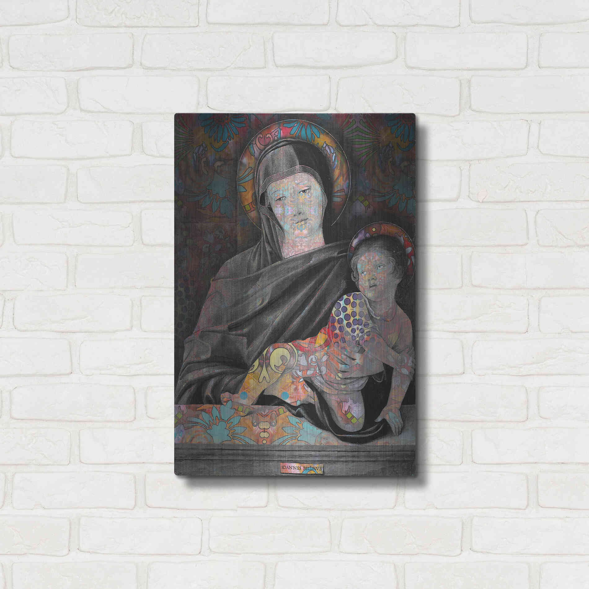 Luxe Metal Art 'Madonna And Child' by Dean Russo, Metal Wall Art,16x24