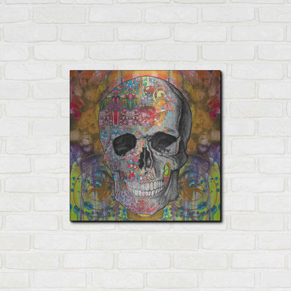 Luxe Metal Art 'Smile Skull' by Dean Russo, Metal Wall Art,24x24