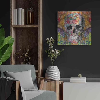 Luxe Metal Art 'Smile Skull' by Dean Russo, Metal Wall Art,24x24