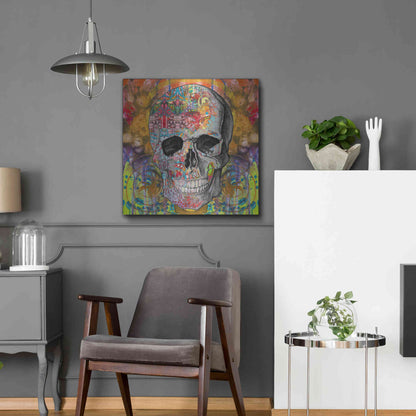 Luxe Metal Art 'Smile Skull' by Dean Russo, Metal Wall Art,24x24