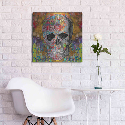 Luxe Metal Art 'Smile Skull' by Dean Russo, Metal Wall Art,24x24