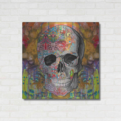 Luxe Metal Art 'Smile Skull' by Dean Russo, Metal Wall Art,36x36