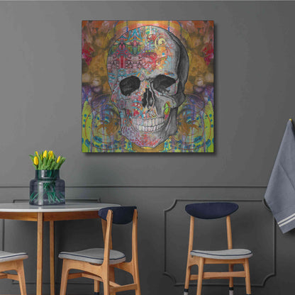 Luxe Metal Art 'Smile Skull' by Dean Russo, Metal Wall Art,36x36