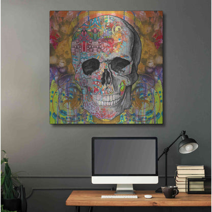 Luxe Metal Art 'Smile Skull' by Dean Russo, Metal Wall Art,36x36