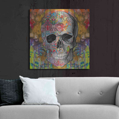 Luxe Metal Art 'Smile Skull' by Dean Russo, Metal Wall Art,36x36