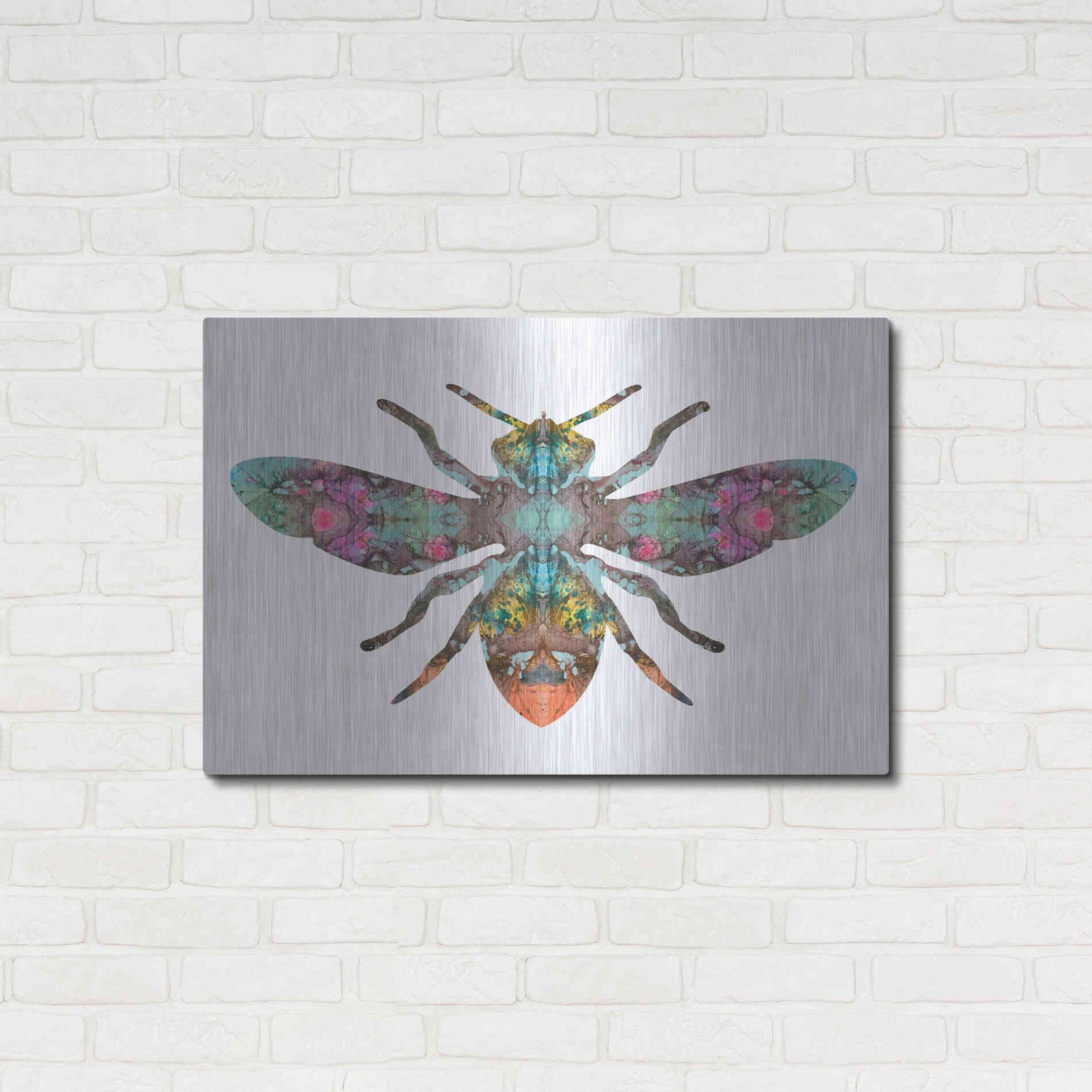 Luxe Metal Art 'Transverse Bee' by Dean Russo, Metal Wall Art,36x24