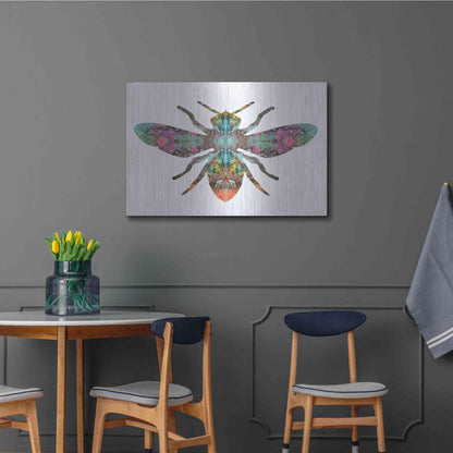 Luxe Metal Art 'Transverse Bee' by Dean Russo, Metal Wall Art,36x24