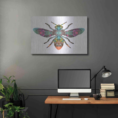 Luxe Metal Art 'Transverse Bee' by Dean Russo, Metal Wall Art,36x24