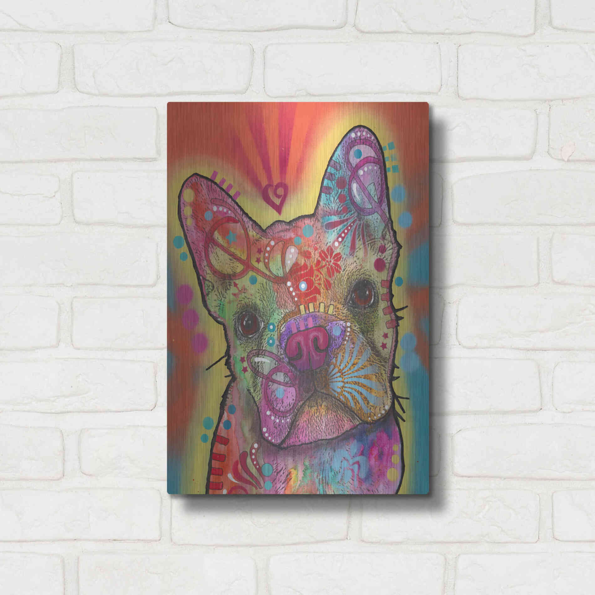 Luxe Metal Art 'Heart Talking' by Dean Russo, Metal Wall Art,12x16