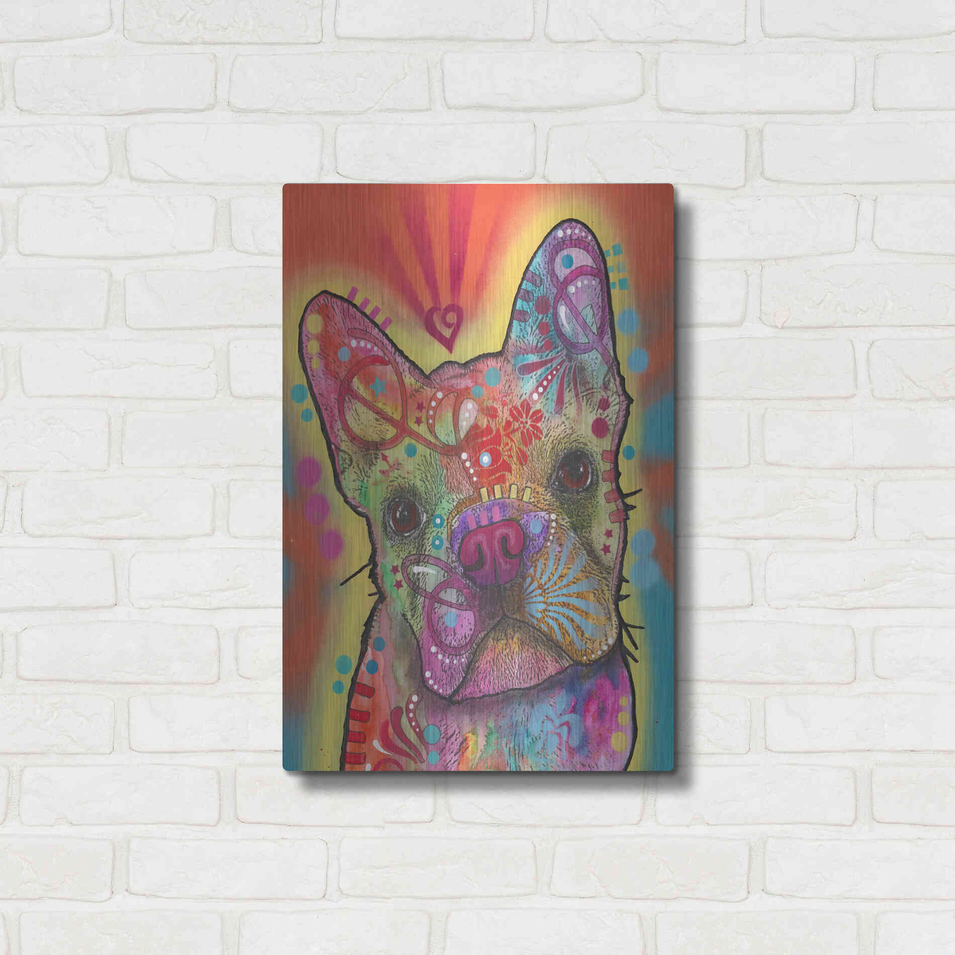 Luxe Metal Art 'Heart Talking' by Dean Russo, Metal Wall Art,16x24