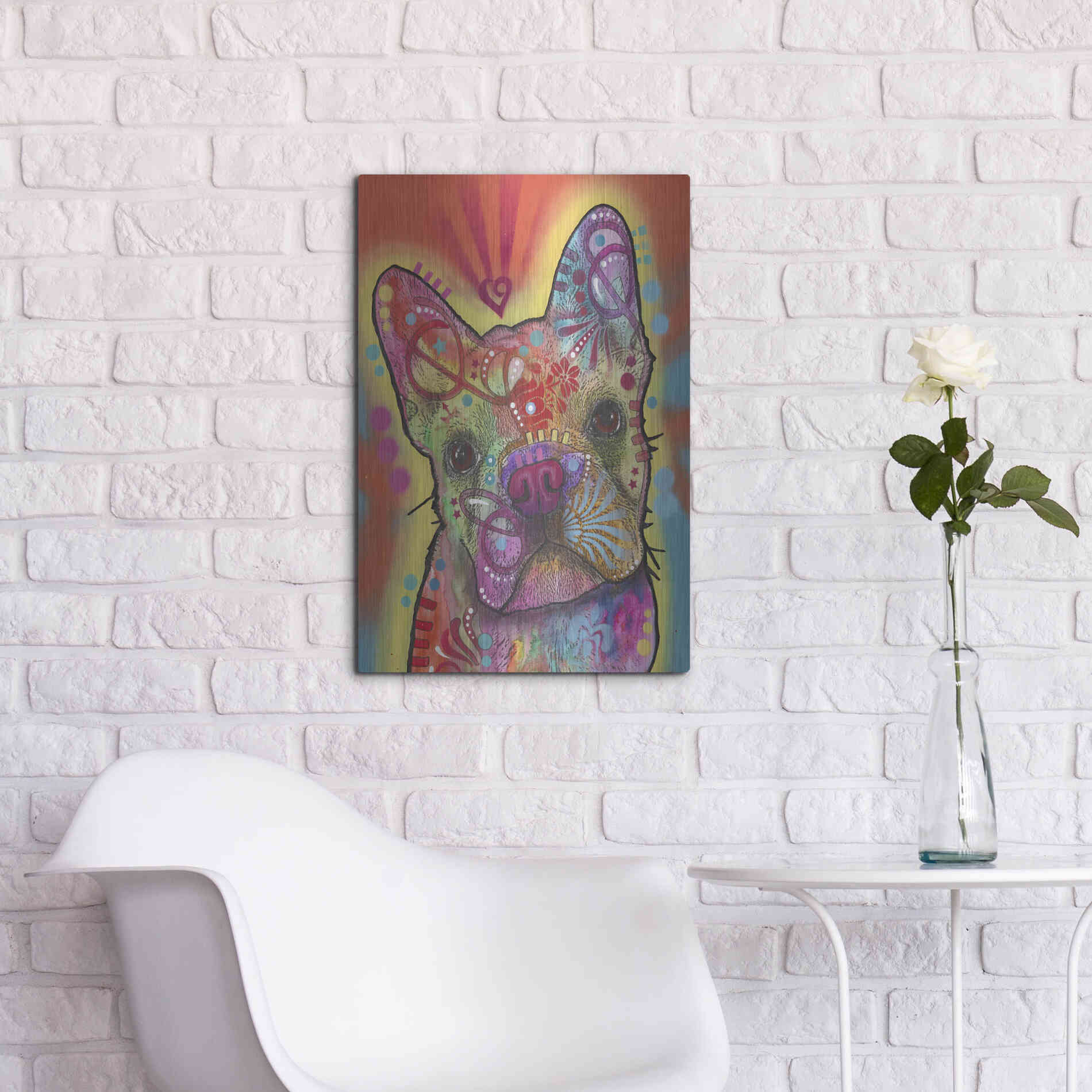 Luxe Metal Art 'Heart Talking' by Dean Russo, Metal Wall Art,16x24