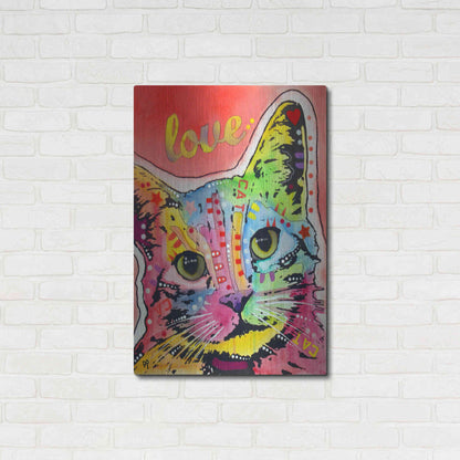 Luxe Metal Art 'TiltCat Love' by Dean Russo, Metal Wall Art,24x36