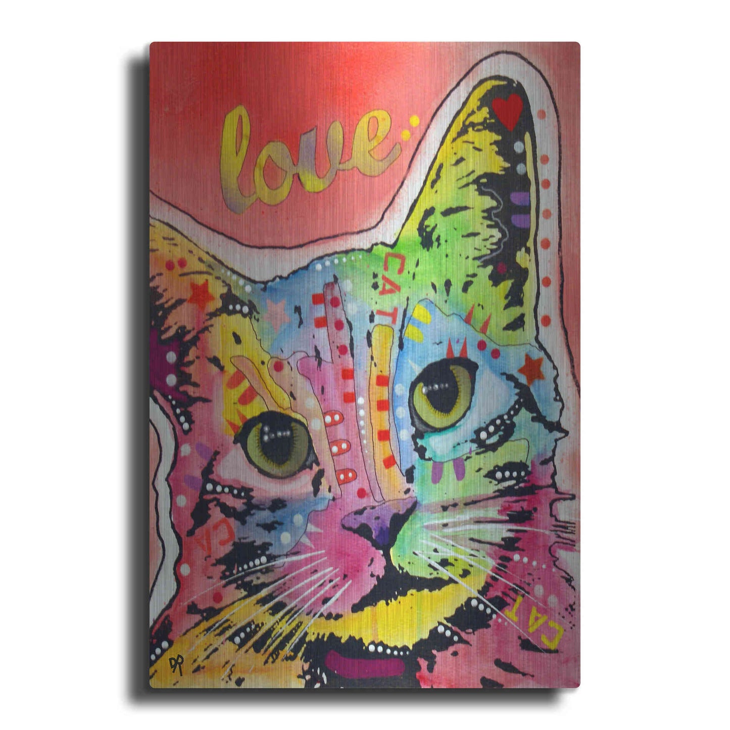 Luxe Metal Art 'TiltCat Love' by Dean Russo, Metal Wall Art