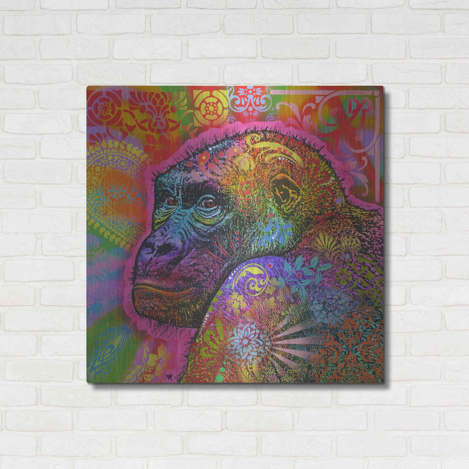 Luxe Metal Art 'Gorilla' by Dean Russo, Metal Wall Art,36x36