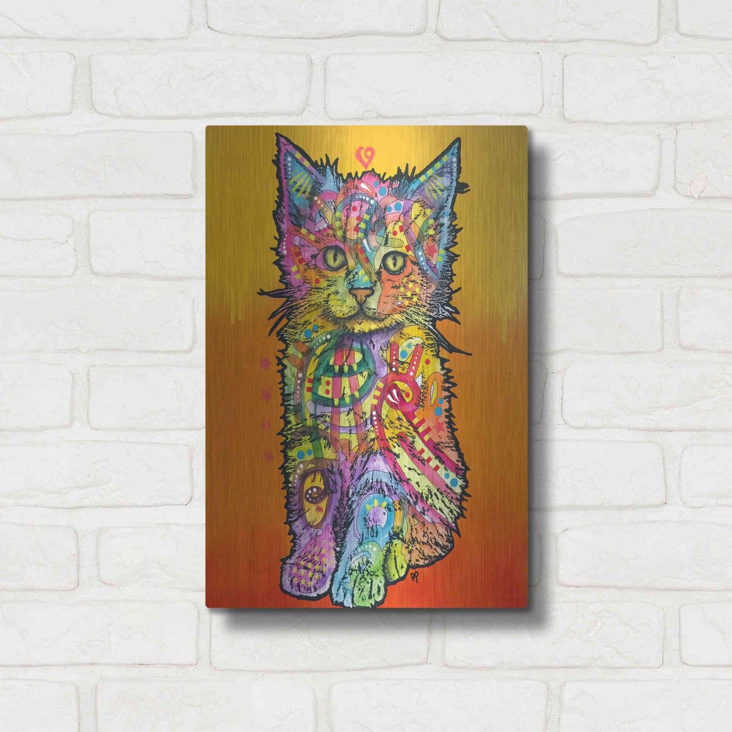 Luxe Metal Art 'Love Kitten' by Dean Russo, Metal Wall Art,12x16