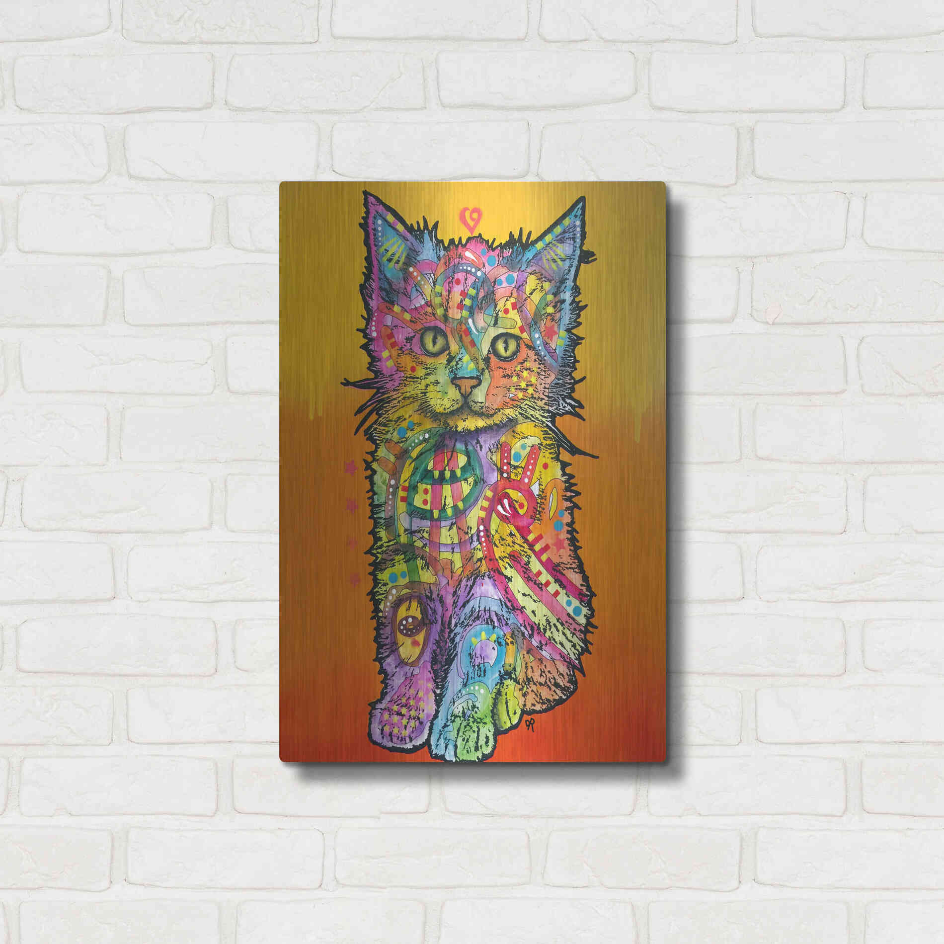 Luxe Metal Art 'Love Kitten' by Dean Russo, Metal Wall Art,16x24