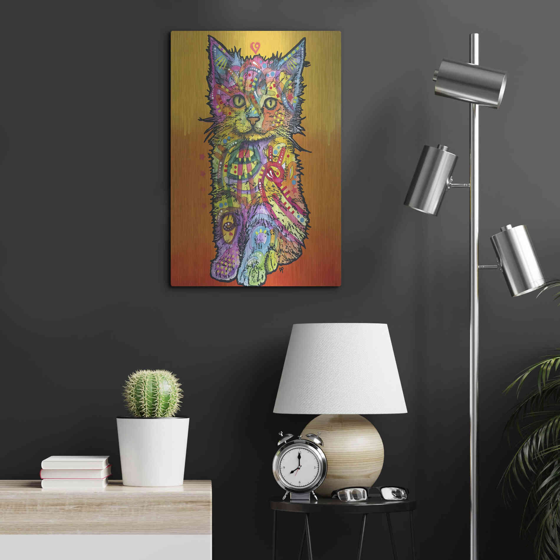 Luxe Metal Art 'Love Kitten' by Dean Russo, Metal Wall Art,16x24