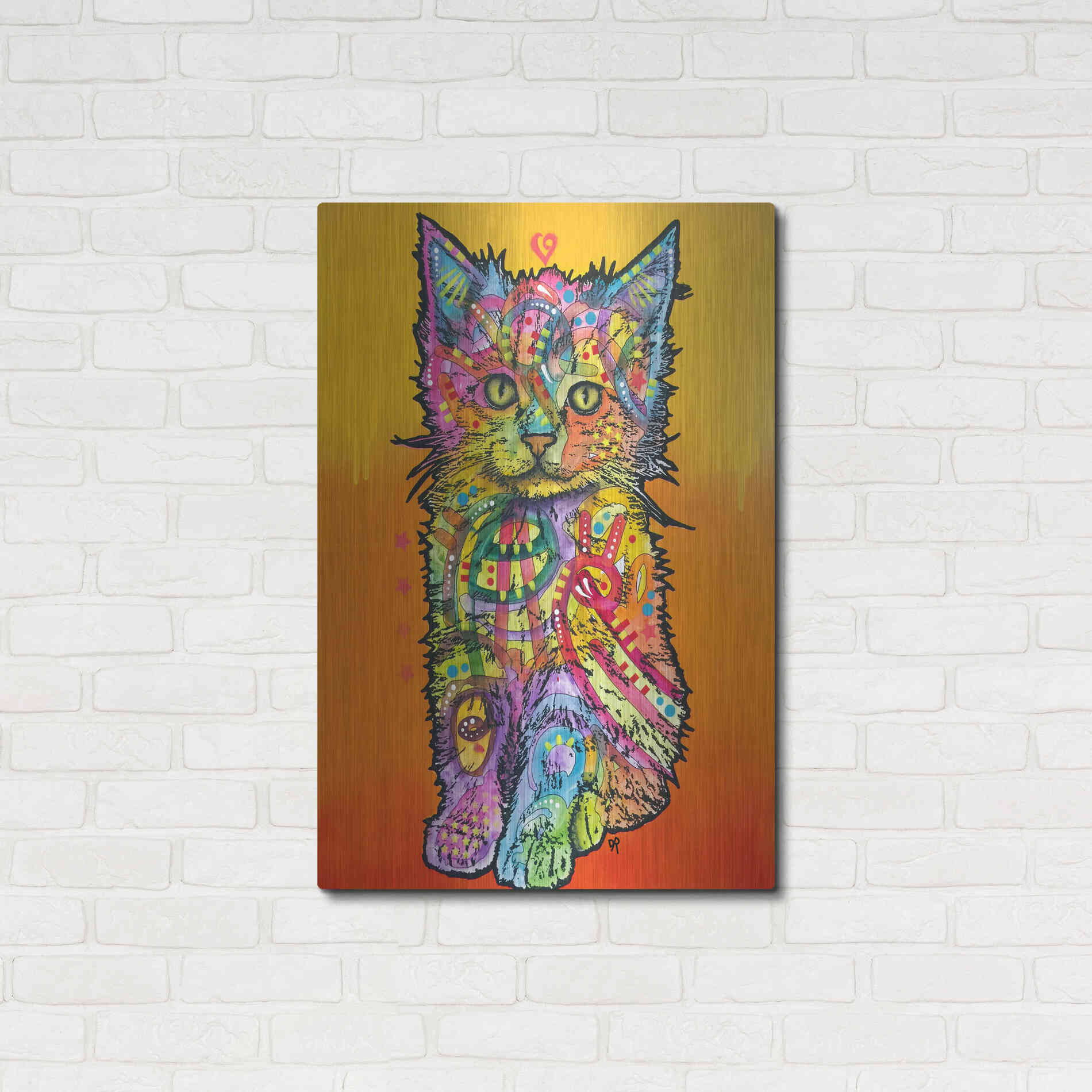 Luxe Metal Art 'Love Kitten' by Dean Russo, Metal Wall Art,24x36