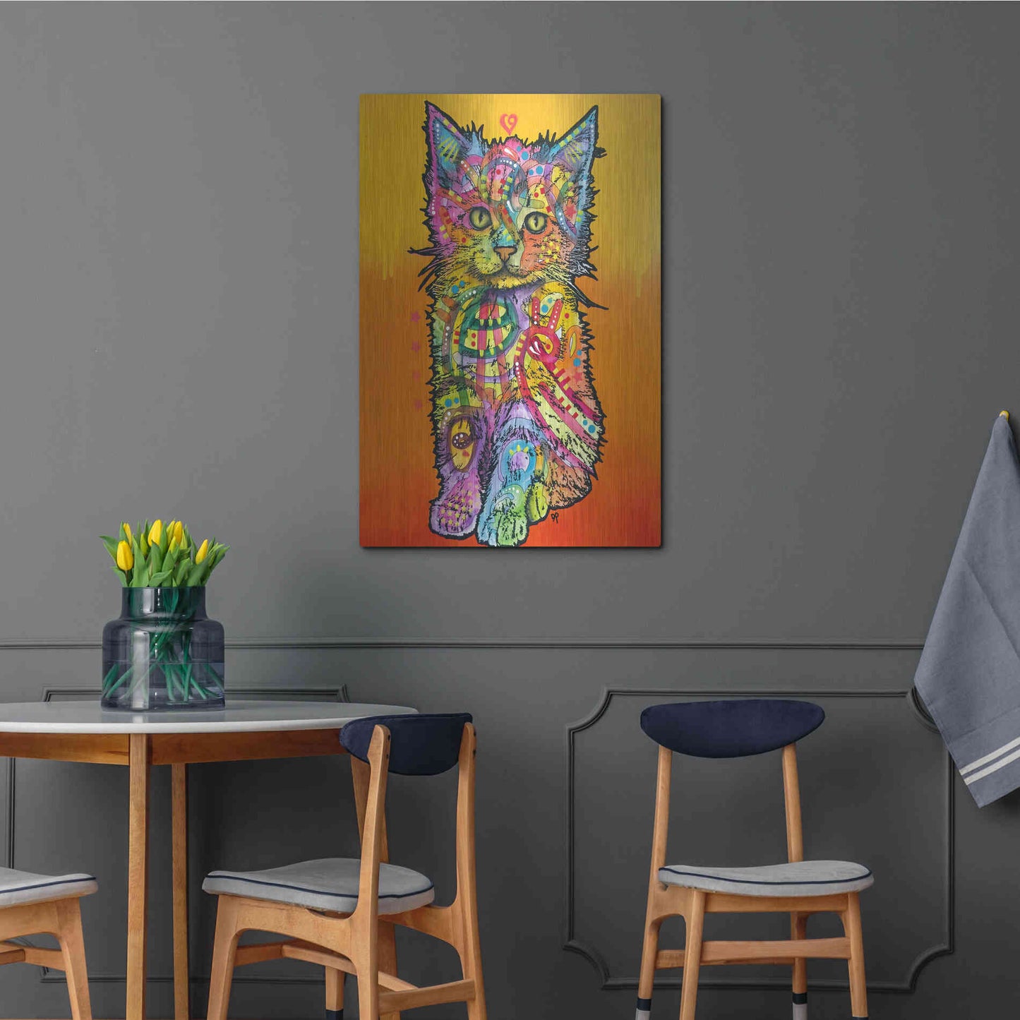 Luxe Metal Art 'Love Kitten' by Dean Russo, Metal Wall Art,24x36