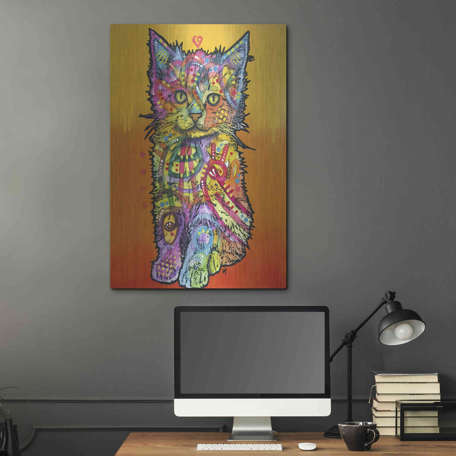 Luxe Metal Art 'Love Kitten' by Dean Russo, Metal Wall Art,24x36