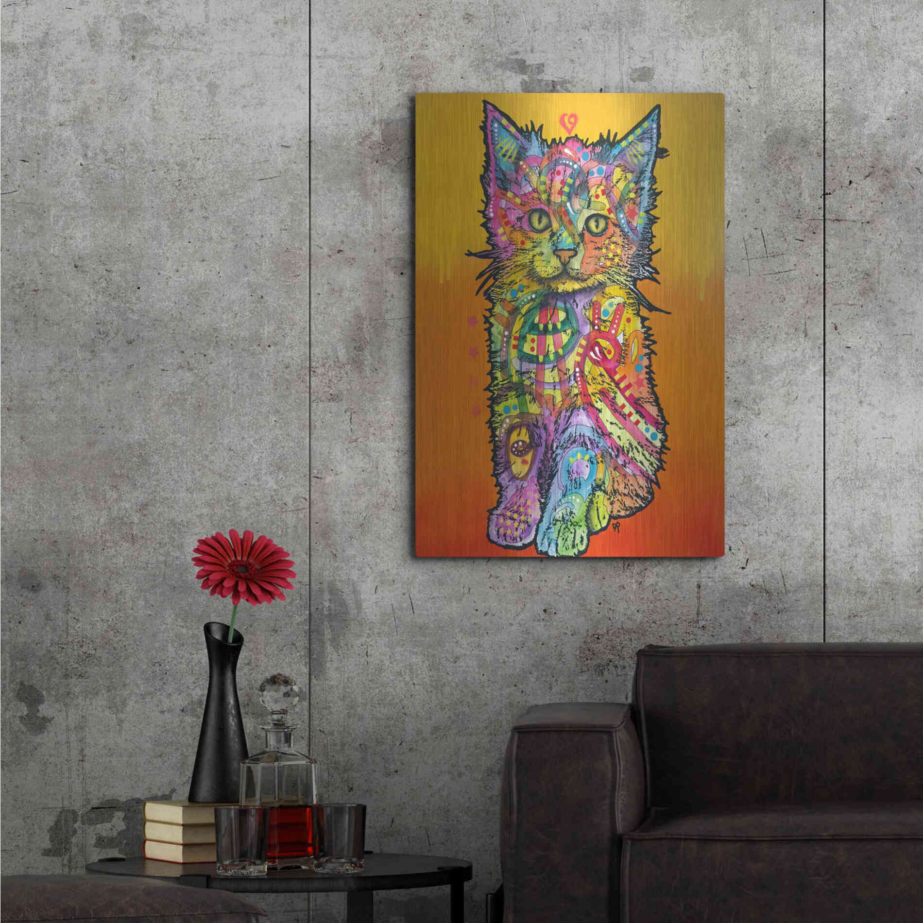Luxe Metal Art 'Love Kitten' by Dean Russo, Metal Wall Art,24x36