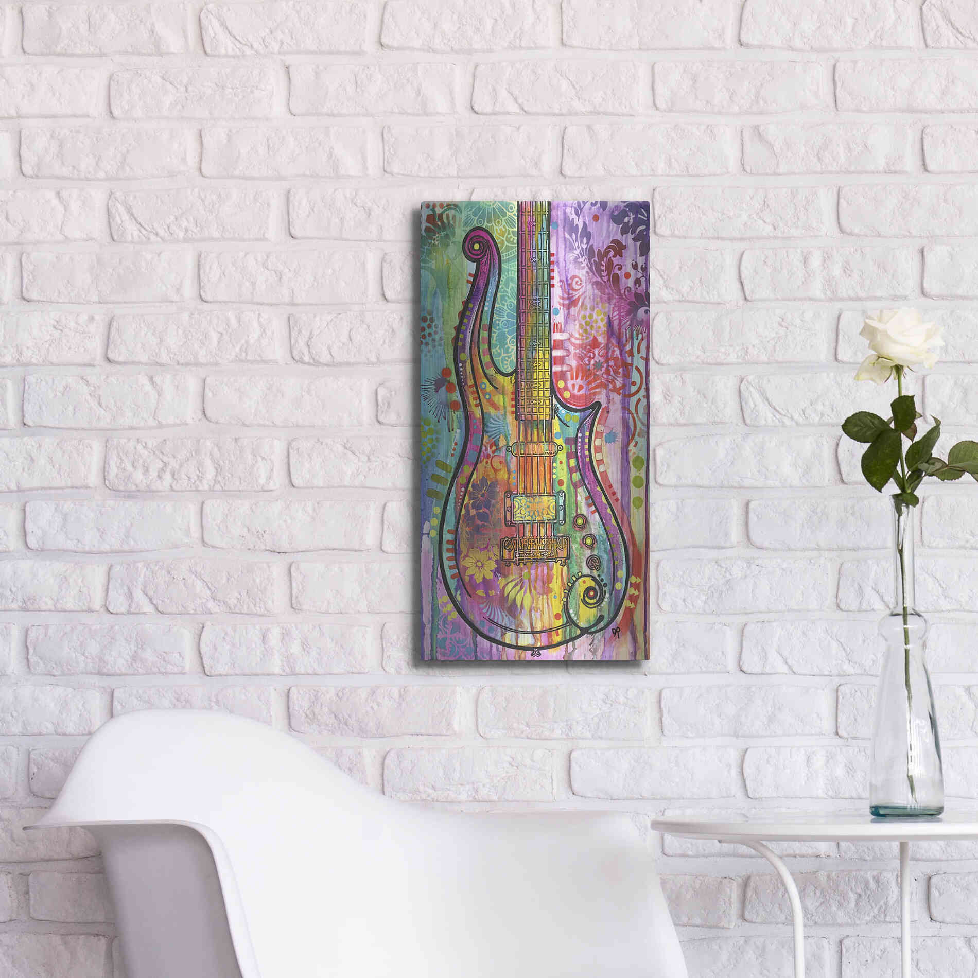 Luxe Metal Art 'Prince Cloud Guitar' by Dean Russo, Metal Wall Art,12x24