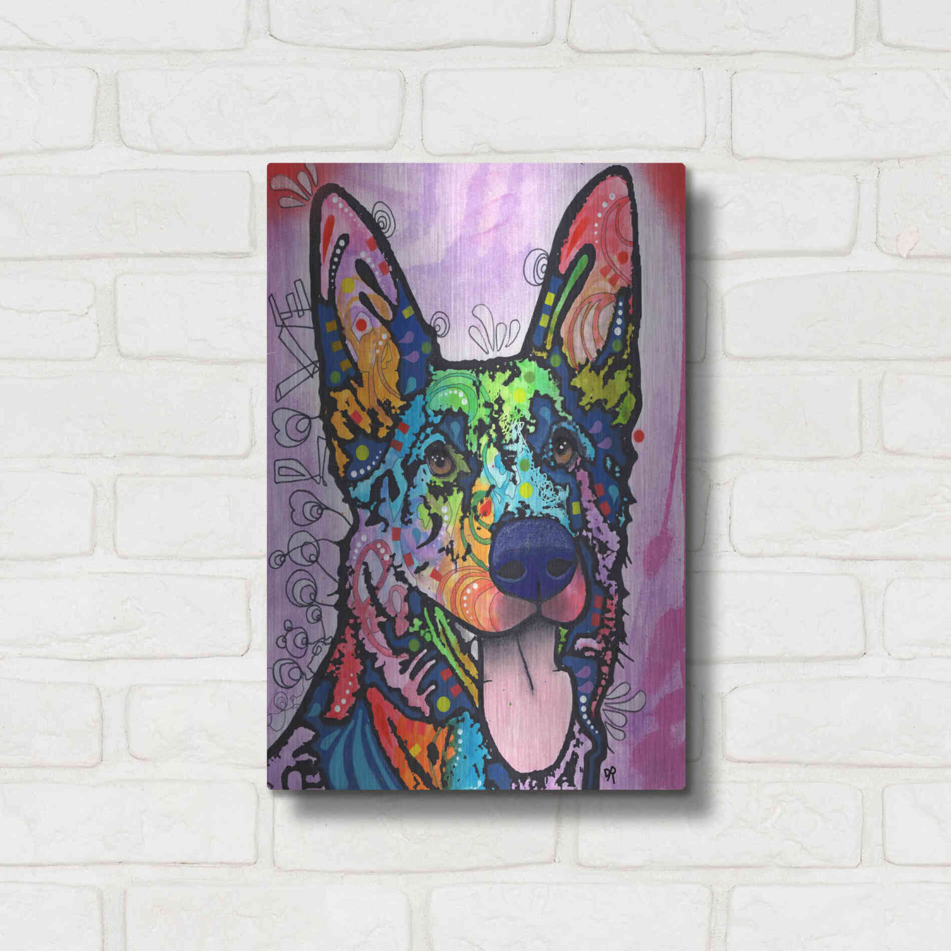 Luxe Metal Art 'Shepherd Love' by Dean Russo, Metal Wall Art,12x16