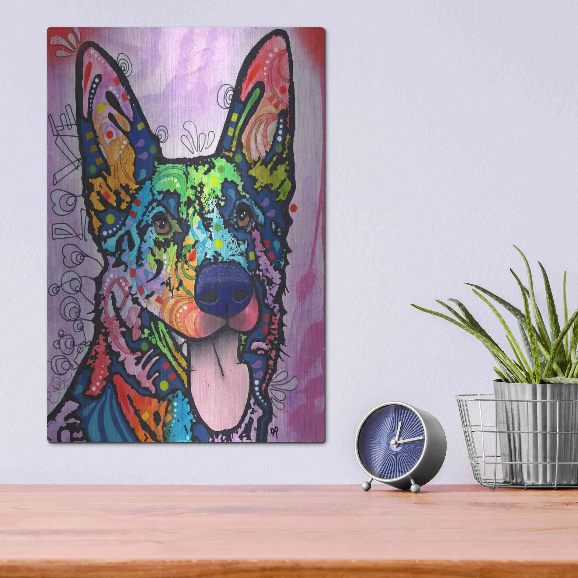 Luxe Metal Art 'Shepherd Love' by Dean Russo, Metal Wall Art,12x16