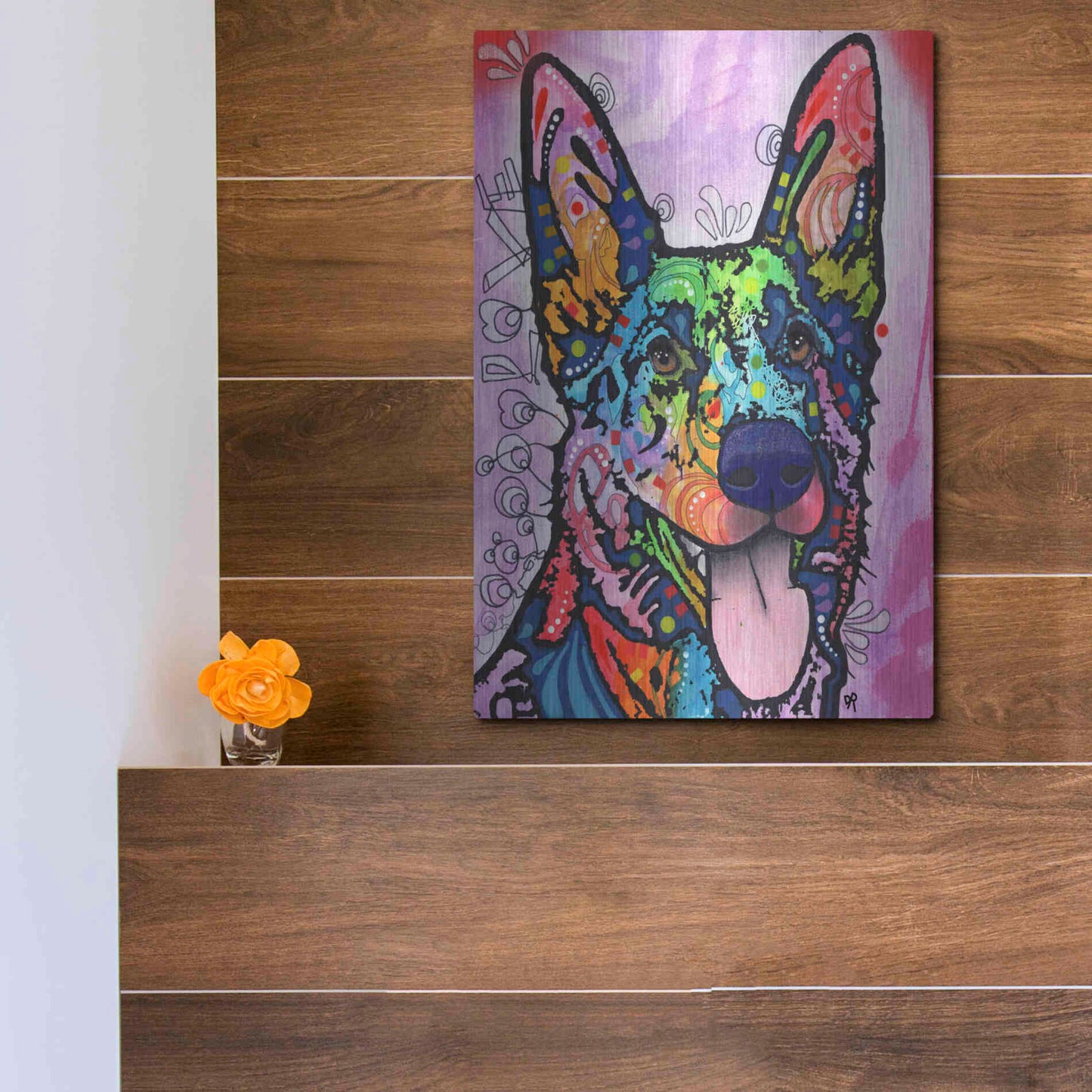 Luxe Metal Art 'Shepherd Love' by Dean Russo, Metal Wall Art,12x16